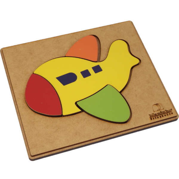 Quebra-Cabeça Infantil de Madeira – Avião - Maninho Brinquedos